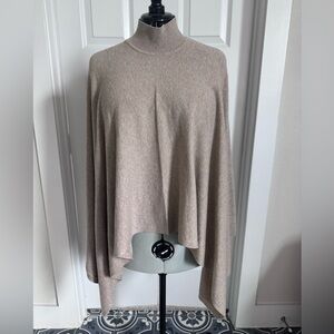 Lauren Women’s Taupe Mock Neck Poncho Sweater